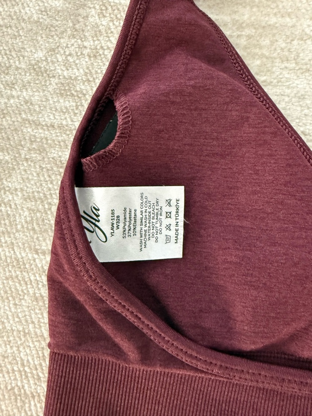 YoungLA Core Seamless Halter Bra — Burgundy Silk - Picture 5 of 5